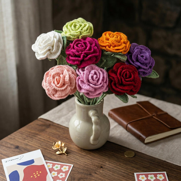 Crochet Raffia Rose Flower - view 1