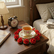 Convertible Crochet Rose Coaster Pot Set - view 2