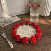 Convertible Crochet Rose Coaster Pot Set - view 3