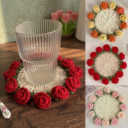 Convertible Crochet Rose Coaster Pot Set - view 4