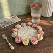 Convertible Crochet Rose Coaster Pot Set - view 5