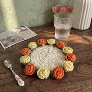 Convertible Crochet Rose Coaster Pot Set - view 6
