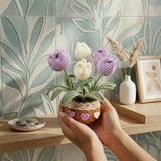 Crochet Tulip Flower Pot - view 3