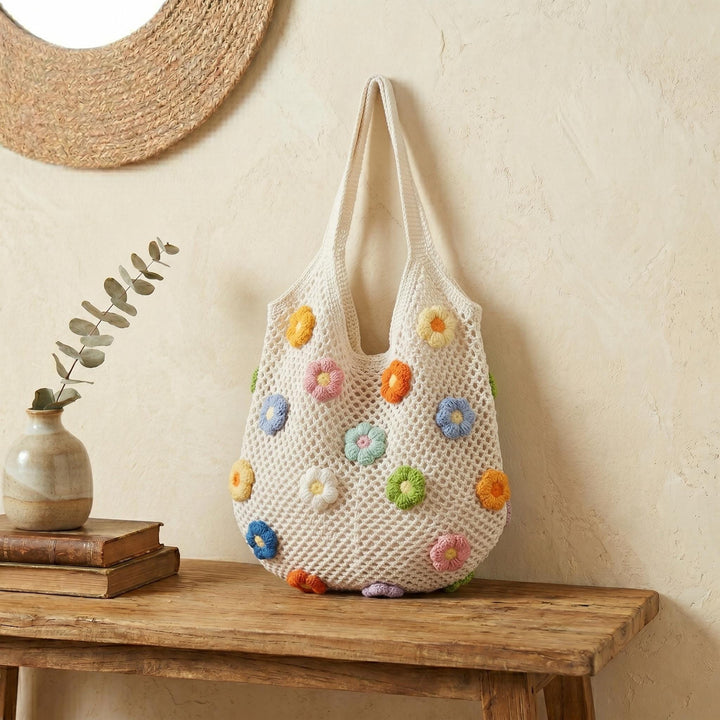 Flower Knitted Shoulder Bag - view 1