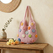 Flower Knitted Shoulder Bag - view 5
