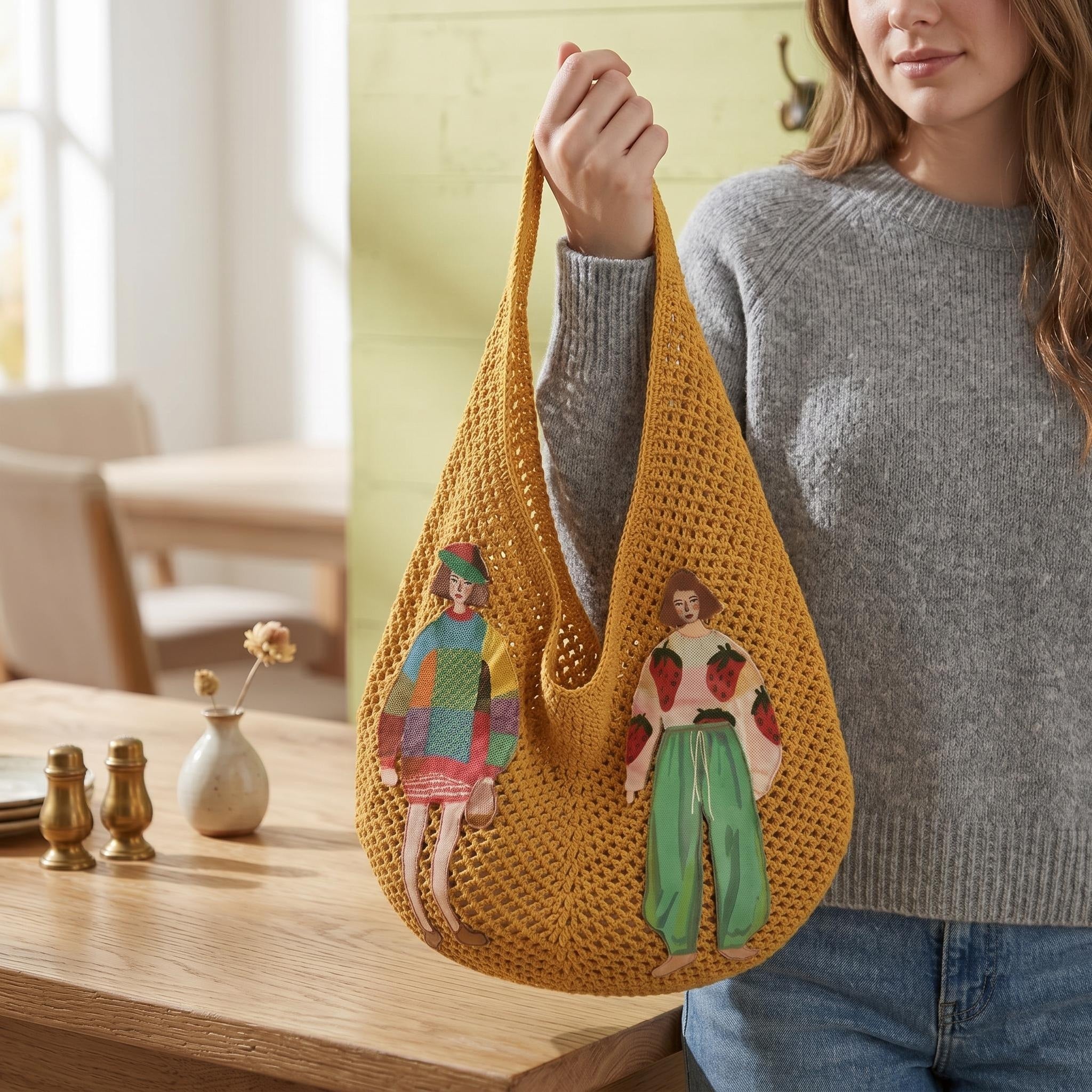 Knitted Mesh Shoulder Bag - view 1