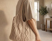 Knitted Crochet Tote Bag, Hollow Woven Shoulder Bag for Women, Lightweight Braided Market Bag, Casual Everyday Handbag, Beach Travel Tote