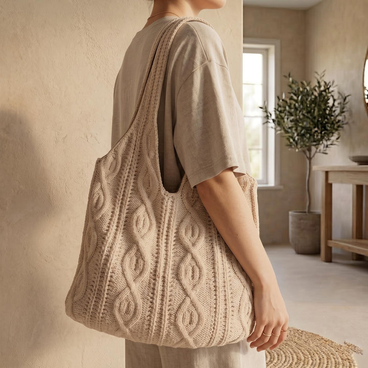 Knitted Crochet Tote Bag - view 1