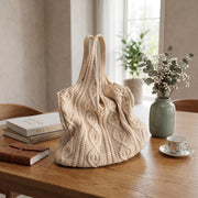 Knitted Crochet Tote Bag - view 3