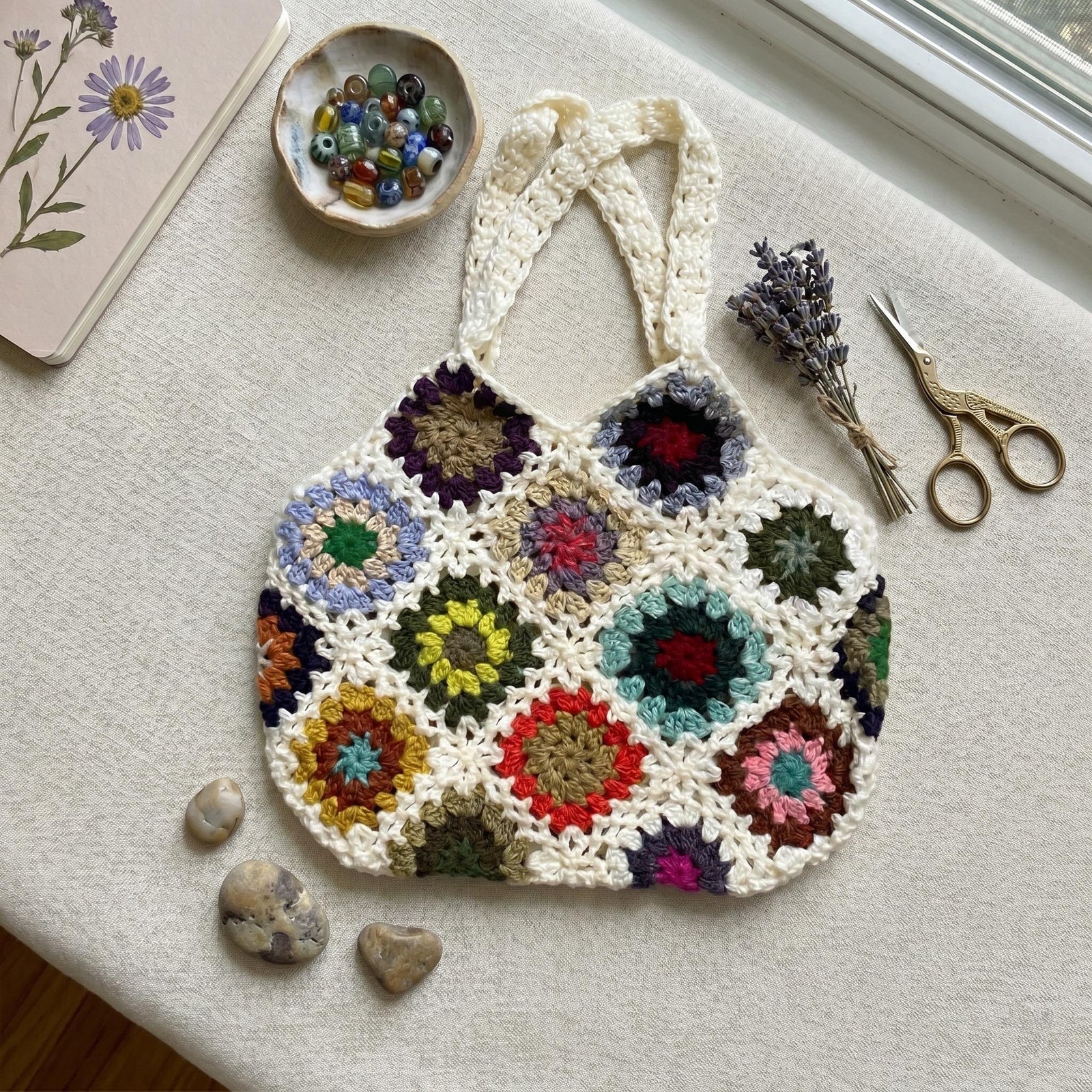 Large Boho Crochet Tote Bag - view 7