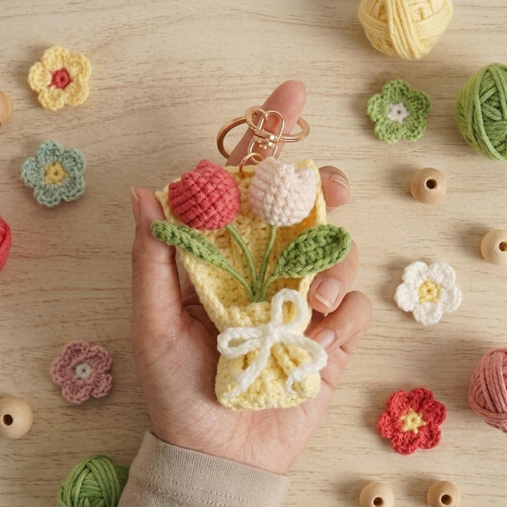 Crochet Sunflower Bouquet Keychain - view 1