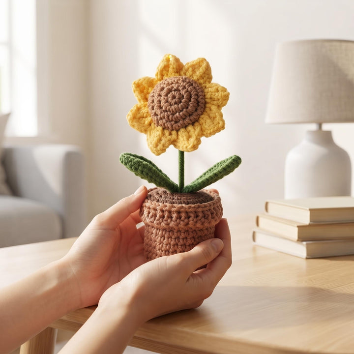 Crochet Sunflower Pot - view 1