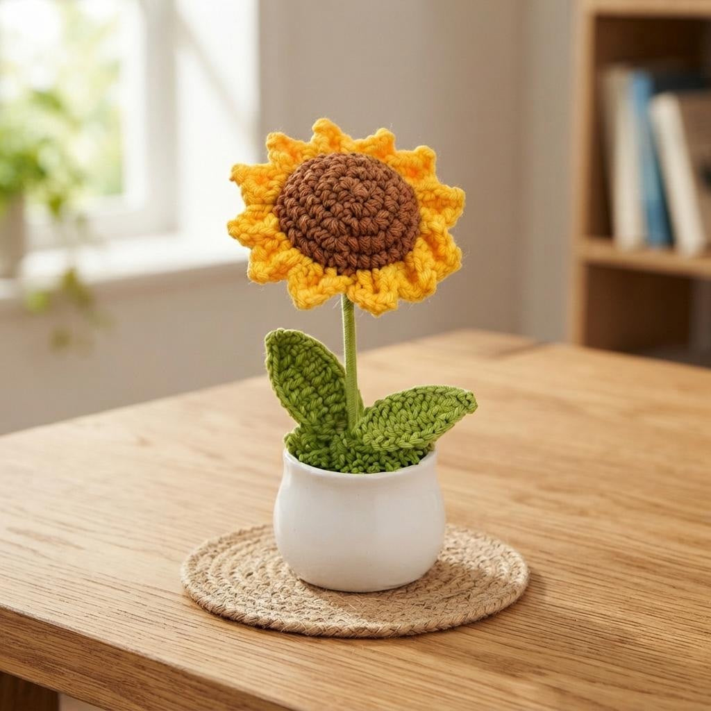 Crochet Sunflower Pot - view 2