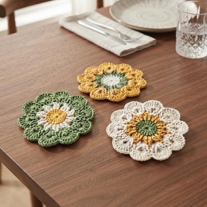 Crochet Flower Coaster - view 1