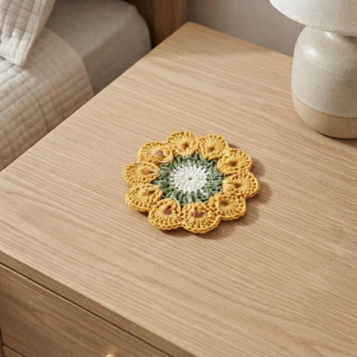 Crochet Flower Coaster - view 2