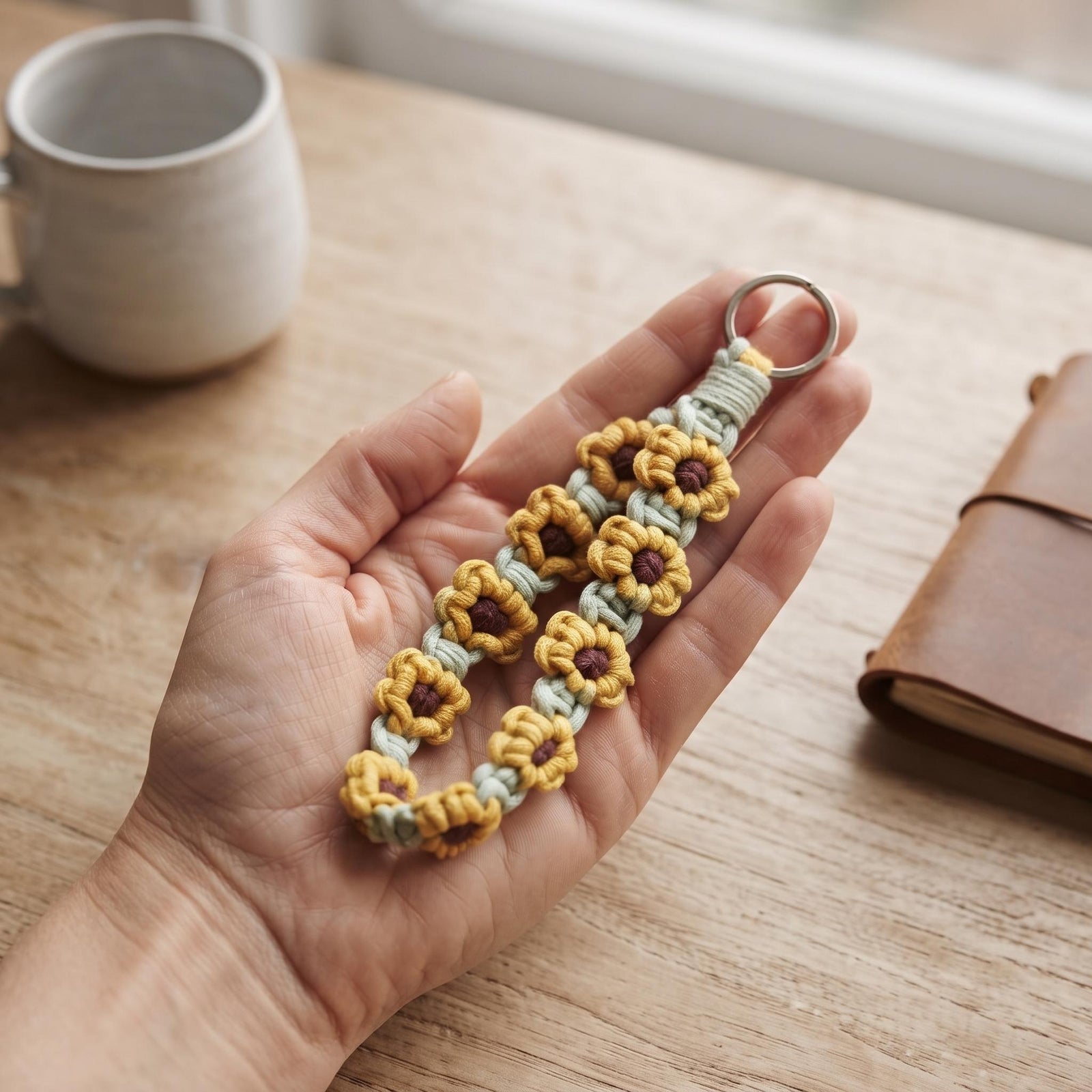 Boho Macrame Wristlet Keychain - view 1