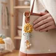 Hand Knitted Rainbow Tassel Keychain - view 1