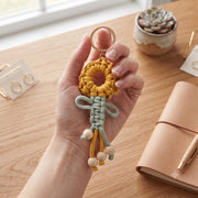 Hand Knitted Rainbow Tassel Keychain - view 6